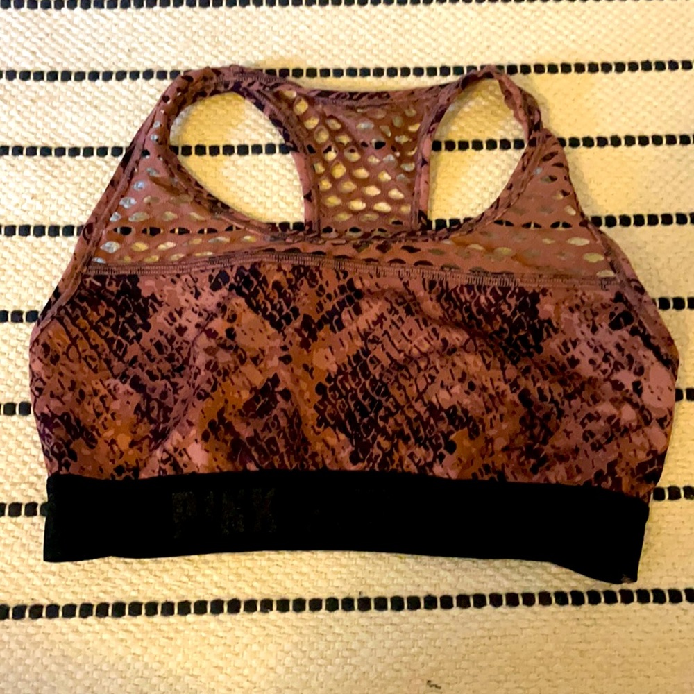 Pink sports bra